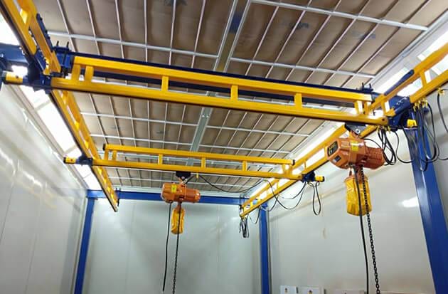 Free standing workstation overhead crane