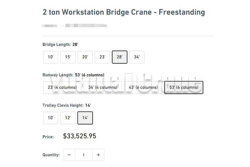 2 ton Freestanding Workstation Bridge Crane Price from competitor