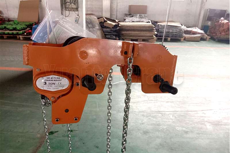 3 ton Low Headroom Hand Chain Hoist for Canada Tissue Industry